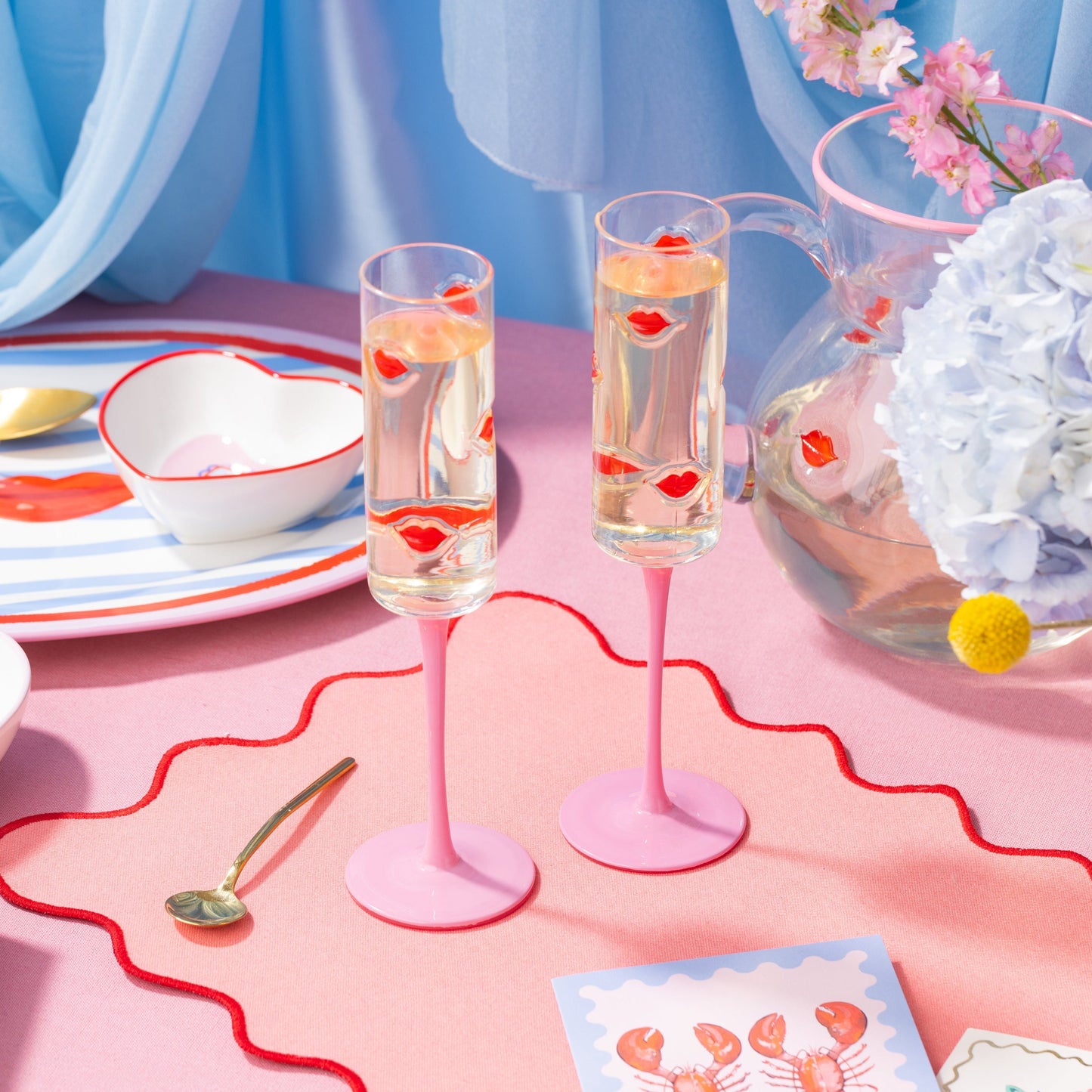 With Love Lip Glass Flutes - Set of 2