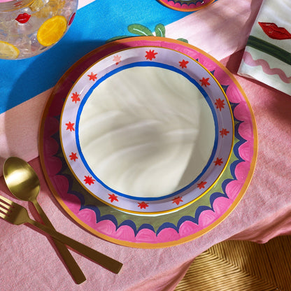 Electric Coast Red Star Pasta Bowl - Set of 4
